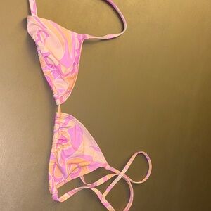 Pink and Orange Swirl Bikini Top